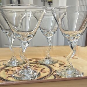 Elegant Clear Glass Martini Set- 4
